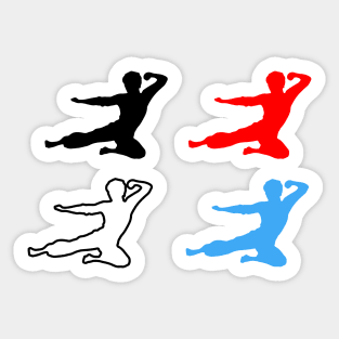 Kung Fu - martial arts fly kick logo sticker Sticker